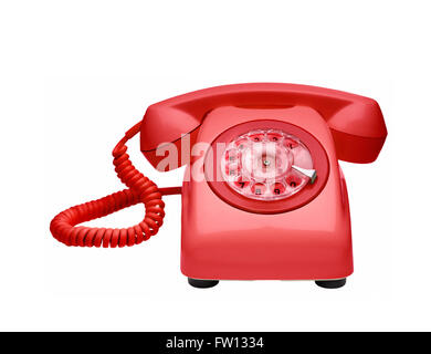 Rote Vintage Telefon Stockfoto