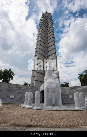 Havanna, Kuba - 22. September 2015: Revolutionsplatz mit Jose Marti Denkmal in Havanna, Kuba-Hauptstadt. Platz ist 31. größte c Stockfoto