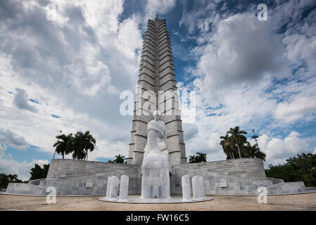 Havanna, Kuba - 22. September 2015: Revolutionsplatz mit Jose Marti Denkmal in Havanna, Kuba-Hauptstadt. Platz ist 31. größte c Stockfoto