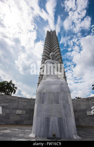 Havanna, Kuba - 22. September 2015: Revolutionsplatz mit Jose Marti Denkmal in Havanna, Kuba-Hauptstadt. Platz ist 31. größte c Stockfoto