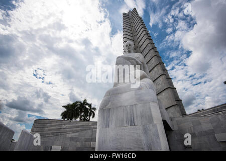 Havanna, Kuba - 22. September 2015: Revolutionsplatz mit Jose Marti Denkmal in Havanna, Kuba-Hauptstadt. Platz ist 31. größte c Stockfoto