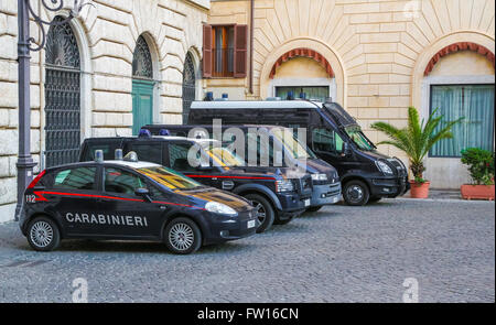 Polizei-Auto in der italienischen Hauptstadt Rom Stockfoto