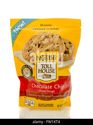 Winneconne, Wisconsin - 30. März 2016: Tasche von Nestle Toll House chocolate Chip Cookie-Teig Stockfoto