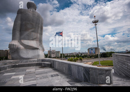 Blick über den Platz der Revolution in Havanna, Kuba. Stockfoto