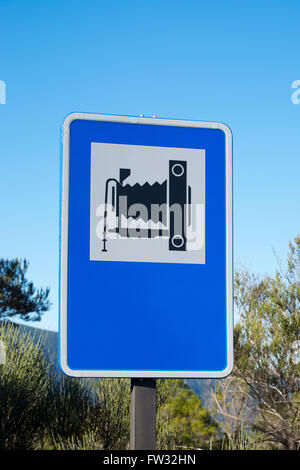 Spanische Straßenschild, Aussichtspunkt Schild, Teneriffa, Kanarische Inseln, Spanien Stockfoto