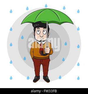 Business-Mann mit Regenschirm Stock Vektor
