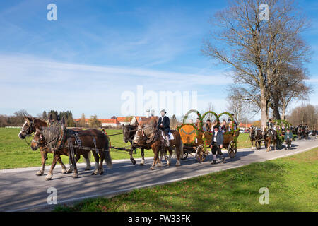 Leonhardi Prozession, Benediktbeuern, Upper Bavaria, Bavaria, Germany Stockfoto