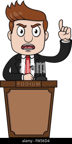 Mann sprechen podium Stock Vektor