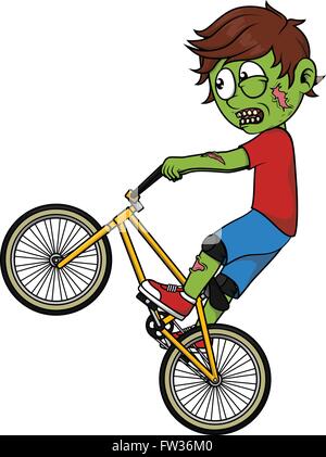 Zombie Boy spielen bmx Stock Vektor