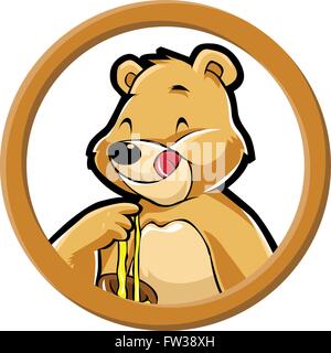 Honig-Bären Kreis banner Stock Vektor