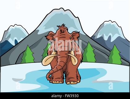 Mamoth am Eisberg Stock Vektor