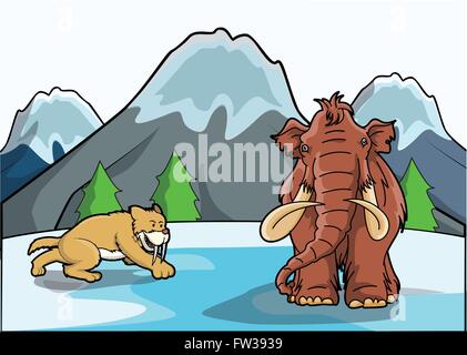 Mamoth am Eisberg Stock Vektor
