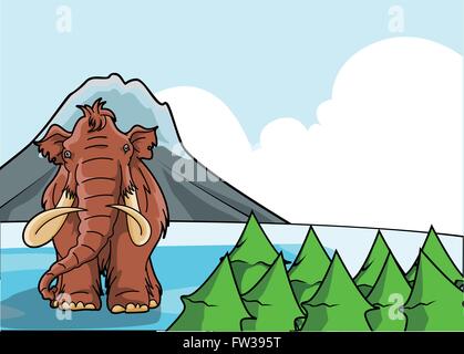 Mamoth am Eisberg Stock Vektor