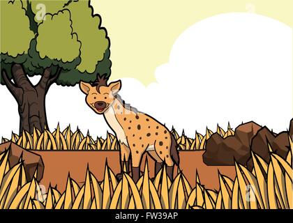 Hyäne Savanah safari Stock Vektor