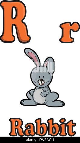 R für Kaninchen-Vektor-illustration Stock Vektor