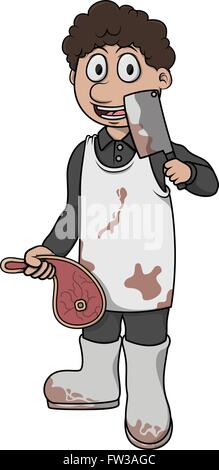 Metzger-Mann-Vektor-cartoon Stock Vektor