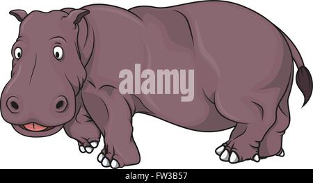 Nilpferd cartoon illustration Stock Vektor