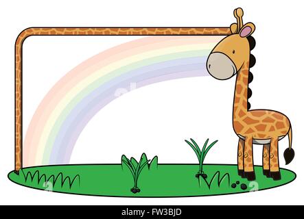 Printgiraffe Banner cartoon Stock Vektor