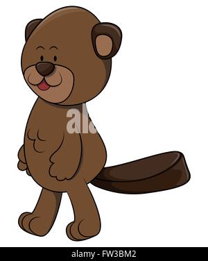 Biber cartoon illustration Stock Vektor