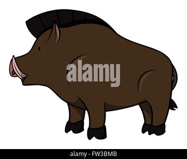 Wildschwein-Cartoon-illustration Stock Vektor