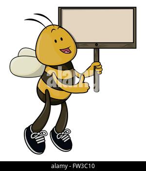 Biene-Holding-banner Stock Vektor