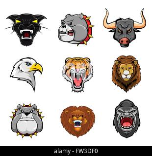Tierkopf Sammlung: neun Stock Vektor