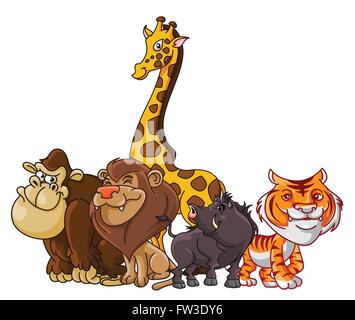 Safari-Tiere-Gruppe Stock Vektor