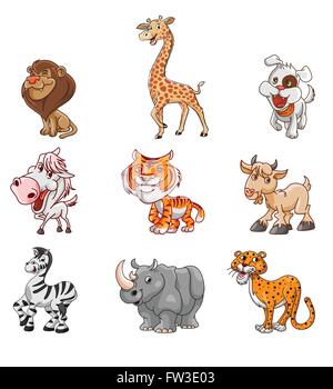 Safari-Tiere-Gruppe Stock Vektor