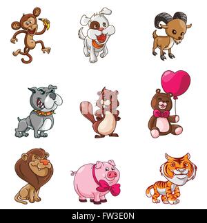 Lustige Tiere Bigset Stock Vektor