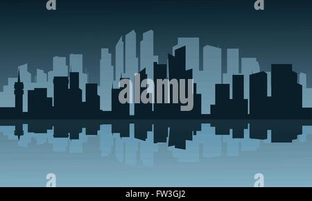 Silhouette der Aufbau einer Industrie Stock Vektor