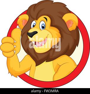 Cute cartoon Lion geben Daumen hoch Stock Vektor