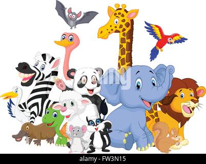 Cartoon-wilde Tiere-Hintergrund Stock Vektor