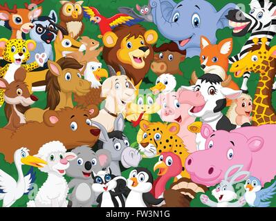 Cartoon Tier Hintergrund Stock Vektor