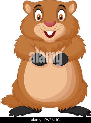 Cartoon glücklich grüßt das Murmeltier Stock Vektor