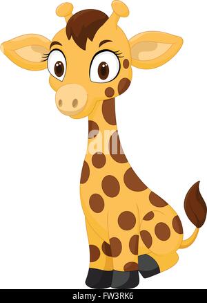 Cartoon Baby-Giraffe sitzend Stock Vektor