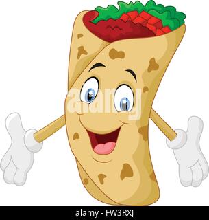 Burrito Zeichentrickfigur Stock Vektor