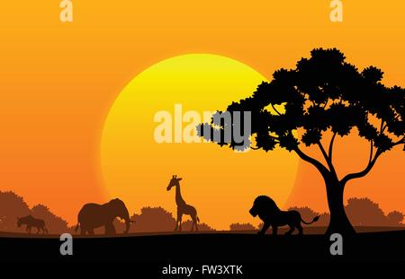 Cartoon-Sammlung-Tier am Afrika Stock Vektor