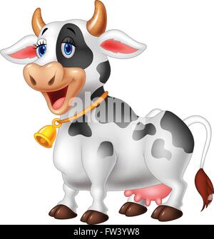 Cartoon-Happy Cartoon-Kuh Stock Vektor
