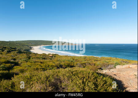 Blick von der Torpedo Rock Lookout, Yallingup Strandstraße Yallingup, Süd-West, Western Australia Stockfoto