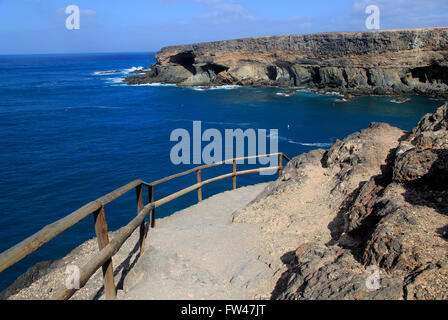 Klippe Fußweg in Ajuy, Fuerteventura, Kanarische Inseln, Spanien Stockfoto