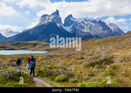 Trekking in Patagonien Stockfoto