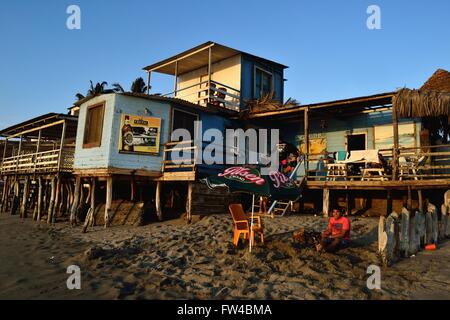 Hotel - Strand in COLAN. Abteilung von Piura. Peru Stockfoto