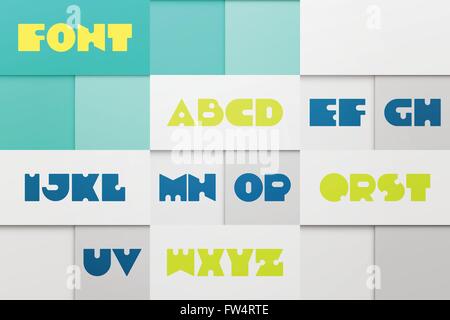 Satz von stilisiert, Alphabet Buchstaben auf abstrakten Hintergrund isoliert. Vektor-zeitgenössische, Fett Schriftart. Retro-Charakter-Design. Stock Vektor
