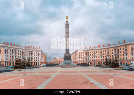 Siegesplatz in Minsk, Weißrussland Stockfoto