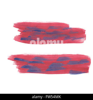 Aquarell Fleck handgefertigte blaue Rotschmiere isoliert auf weißem Hintergrund Stockfoto