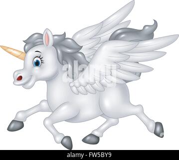 Cartoon-Pegasus isoliert auf weißem Hintergrund Stock Vektor