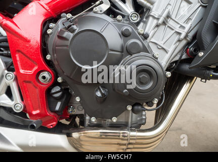 Closeup Motocycle Motorblock des Speed-Rennen Stockfoto