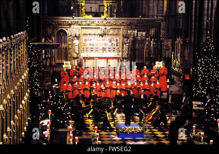 Chor der Westminster Abbey, City of London Sinfonia, Weihnachten 1999 in Westminster Abbey EU/05 Stockfoto