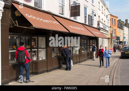 Goldschmiede Juweliere in Marktplatz, Cirencester, Gloucestershire, Großbritannien Stockfoto