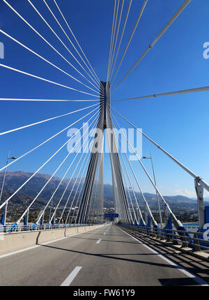 Hängebrücke Golf von Korinth, Patras, Griechenland. Stockfoto